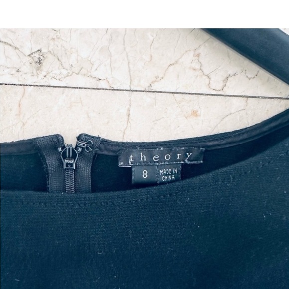 Theory Elegant Black Cap Sleeve Dress Size 8 - Picture 5 of 8